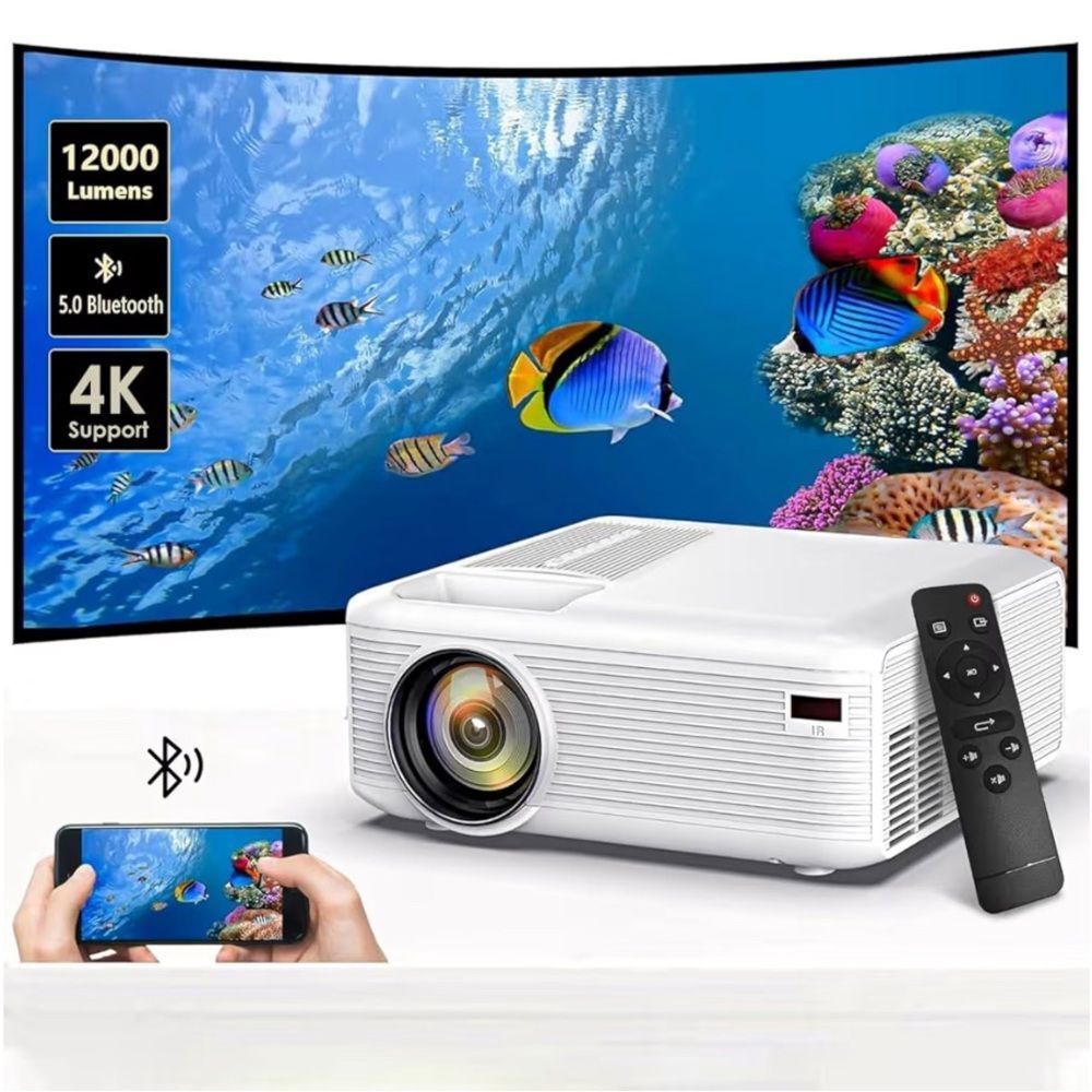 NIB KEJOG Mini Projector 4K Support 200” Portable Outdoor Movie Projector